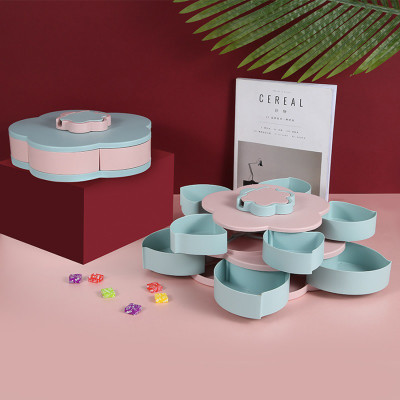 Khay Đựng Mứt Ngày Tết Hộp Bảo Quản Đồ Khô Xoay 2 Tầng Chính Hãng