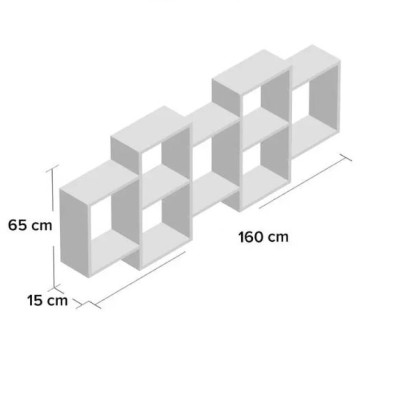 Kệ Gỗ Treo Tường 7 Ngăn Juno Sofa CTKT518 KT 160x15x65cm