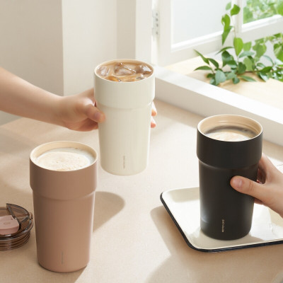 Ly giữ nhiệt 500ml LocknLock màu nâu LHC4357CHO Metro Cafe Tumbler, Hàng chính hãng, Thép 304 không gỉ, có dây đeo tay - JoyMall