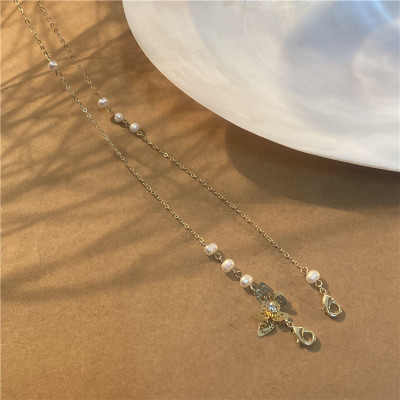 Dây kính dây chuyền ngọc trai ngọt ngào cánh bướm Hàn Quốc dây đeo mặt nạ chống mất nữ hợp thời trang