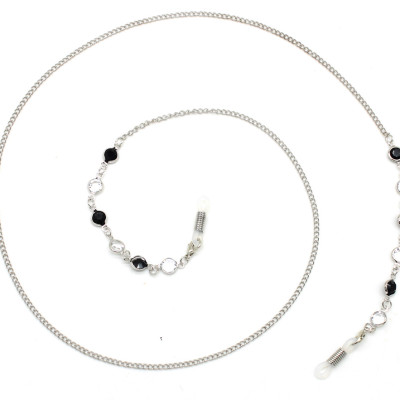 Dây đeo kính râm vàng Dây đeo kính pha lê đen và trắng