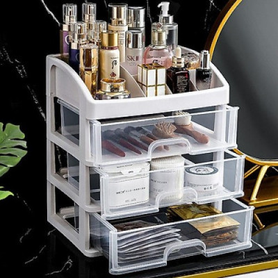 Kệ Đựng Mỹ Phẩm , Đồ Trang Điểm Trong Suốt 4 Tầng 9 Ngăn , Có Ngăn Kéo Bền Đẹp - Hàng Chính Hãng 