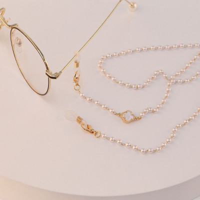 Dây đeo gọng kính dây chuyền vòng cổ ngọc trai đeo mắt kính chống rơi vỡ thất lạc cỏ bốn lá dây đeo airpod sành điệu