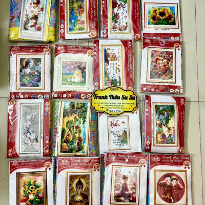 Tranh thêu kín Thỏ và mèo vs8170, kích thước 60 x 60 cm