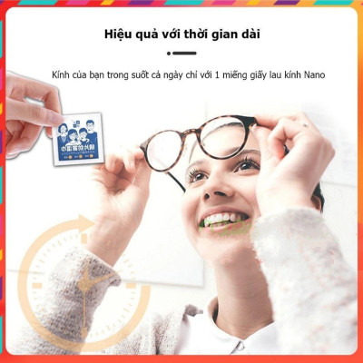 ( Hàng cao cấp ) Khăn lau mắt kính nano chống hơi nước chuyên dụng Hộp 100pcs 