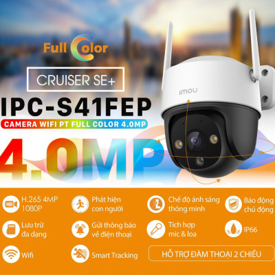Camera Wifi ngoài trời Imou Cruiser SE+ 4MP S51FEP Đàm thoại 2 chiều, Phát hiện chuyển động - Hàng chính hãng