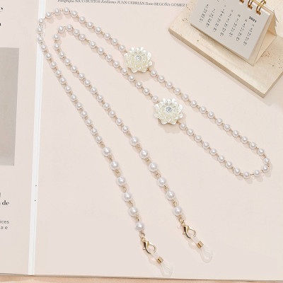 Dây kính chuỗi ngọc trai và hoa hồng dây phụ kiện đeo gọng kính giữ kính chống trơn trượt chống rơi vỡ dây đeo airpod dây giữ khẩu trang