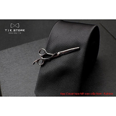 Kẹp cà vạt nam bản nhỏ ( 5cm), Kẹp Cavat hình cây kéo cao cấp - tặng kèm hộp nhỏ