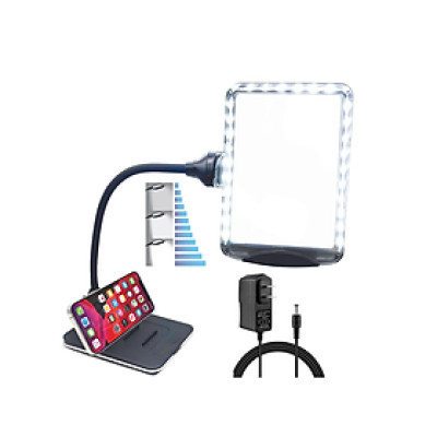 Kính lúp cao cấp để bàn đọc sách, đọc điện thoại Magnipros 1819+CP (4X, có đèn led chống chói và giảm mỏi mắt, có thể để bàn hoặc kẹp bàn)