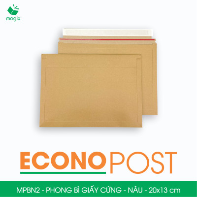 MPBN2 - 20x13 cm - Combo 20 phong bì giấy cứng đóng hàng màu nâu thay thế túi gói hàng