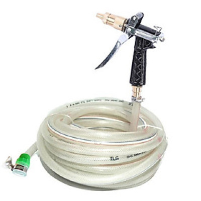 Vòi nước vòi phun nước rửa xe tưới cây tăng áp thông minh + bộ dây bơm nước cao cấp TLG  loạI 15m  - dây trắng 236498-1