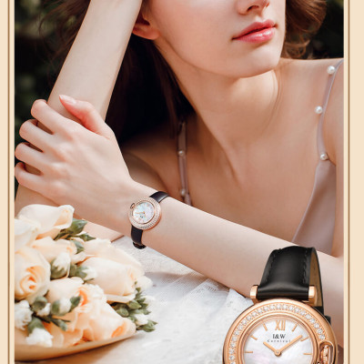 Đồng Hồ Nữ I&W Carnival 3011L Chính Hãng BH 24T Chịu Nước 30m Kính Chống Xước Dây Da Cao Cấp ( Máy Quartz)