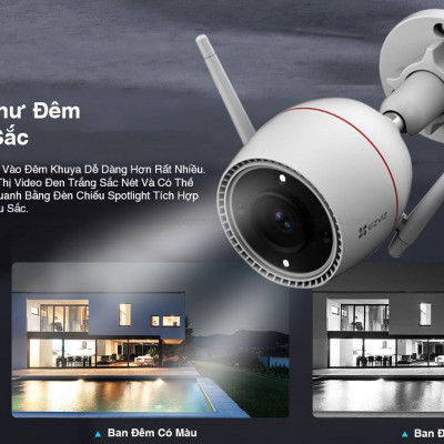 Camera Wifi Ezviz Ngoài Trời AI thông minh, màu ban đêm, H3C 4MP 2K - Hàng chính hãng