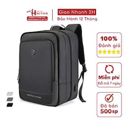 Balo laptop Arctic Hunter B00227 chất liệu oxford chống nước, khóa mở rộng như vali, cổng kết nối USB