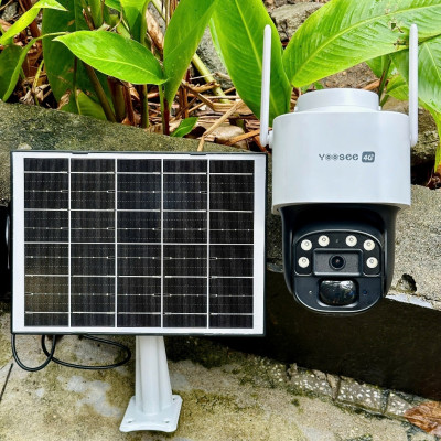 Camera Yoosee dùng sim 4G Kèm Tấm Pin năng lượng, Xoay 360 Độ- Đàm Thoại 2 Chiều- Báo Động YS18-4G - Hàng nhập khẩu