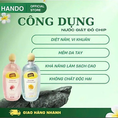 Combo 2 chai Nước giặt quần áo lót đồ lót chuyên dụng Golden King Hando 500ml