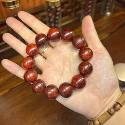 Vòng Gỗ Tử Đàn Ấn 18li - Vòng đeo tay Cao Cấp Tử Đàn Kim Sa Nhiều Sao Phong Thủy