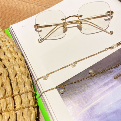 Dây kính chuỗi ngọc trai đeo phụ kiện kính mắt tai nghe airpod khẩu trang phong cách Âu Mỹ