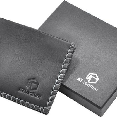 Ví Da Bò Nam Viền May Thủ Công AT Leather AT105 (12 x 9.5 cm)