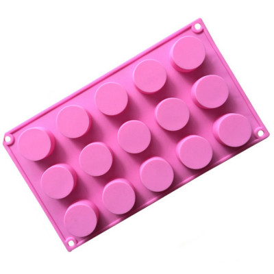 Khuôn silicon làm bánh, rau câu, bánh pudding, mousse 15 hình trụ tròn - Mã số 1016