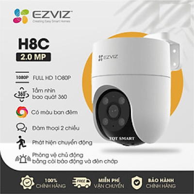 Camera Eziz Ngoài Trời H8C 2MP/ C8C 4Mp - Đèn Còi Báo Động - Màu Ban Đêm - Đàm Thoại 2 Chiều - Xoay 360 Độ - Hàng chính hãng