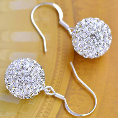 Bông tai bạc nữ trang sức bạc Ý S925 Bạc Xinh Huệ Ngân- Pha lê RYE140773