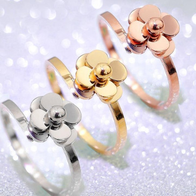 Nhẫn titan nữ thời trang cao cấp hoa trà free size thép không gỉ titanium trangsucpt 3 màu NNUT34