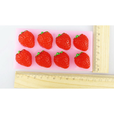 Khuôn silicon làm bánh, rau câu 8 trái dâu – Mã số 1027