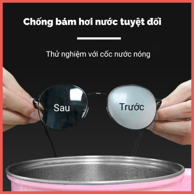 ( Hàng cao cấp ) Khăn lau mắt kính nano chống hơi nước chuyên dụng Hộp 100pcs 