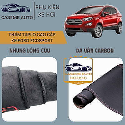 [FORD ECOSPORT] Thảm Taplo 3 Lớp Dành Cho Xe FORD ECOSPORT, Nhung Lông Cừu Và Da Vân Carbon Cao Cấp - Hàng Chính Hãng
