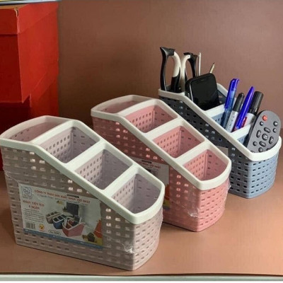 Khay nhựa tiện ích 4 ngăn Việt Nhật, để bàn, đựng đồ, đựng bút, văn phòng phẩm, mỹ phẩm, đồ dùng đa năng phù hợp bàn làm việc, phòng tắm , nhà bếp 