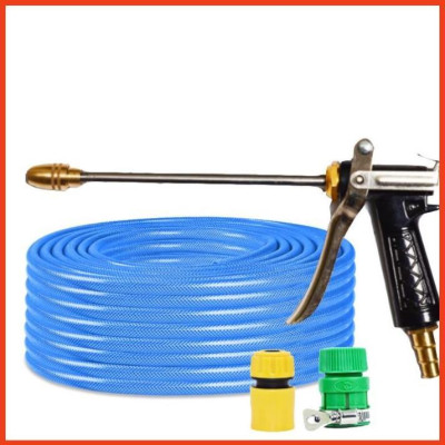 Rửa xe tưới cây Bộ dây và vòi xịt tăng áp lực nước 300% loại 25m cút nhựa,nối nhựa 206318