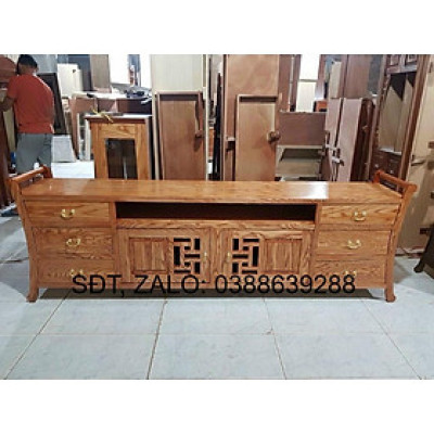 Kệ tivi gỗ sồi 2m2 giá thật