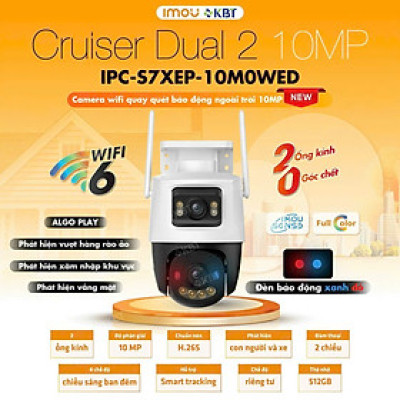 Camera wifi 2 ống kính quay quét Cruiser Dual 6MP 10MP IMOU S7XEP 10M0WED - Hàng Chính Hãng