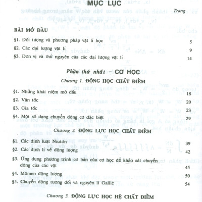 Vật Lí Đại Cương  - Tập Một: Cơ-Nhiệt (Dùng Chung Các Trường Đại Học Khối Kĩ Thuật Công Nghiệp) - Tái bản lần thứ 26 năm 2023