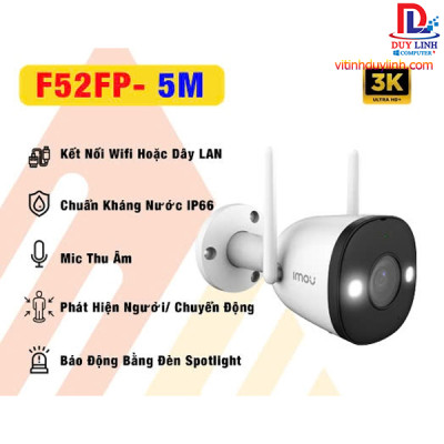 Camera Wifi ngoài trời IMOU IPC-F52FP 5MP-Có màu ban đêm-Angten đôi - Chống nước IP67-hàng chính hãng