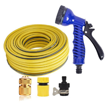 Bộ dây vòi xịt rửa xe, tưới cây, dọn dẹp nhà cửa 7-10m (cút đồng nối nhựa đen) 206843
