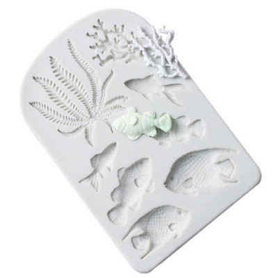 Khuôn silicon làm bánh, rau câu cá biển, san hô, rong biển - Mã số 1098