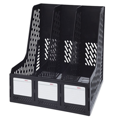 Khay Tài Liệu Nhựa Cứng 3 Ngăn Đứng Deli 9845 - Màu Ngẫu Nhiên