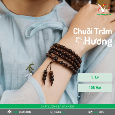 Chuỗi Trầm Hương Thiên Nhiên - Trầm Chìm 108 Hạt