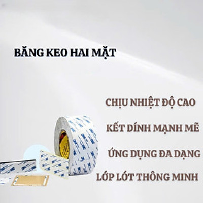 10mmx5m Cuộn Băng Keo 2 Mặt Siêu Dính Chịu Nhiệt Dán Nhựa, Cao Su, Mica