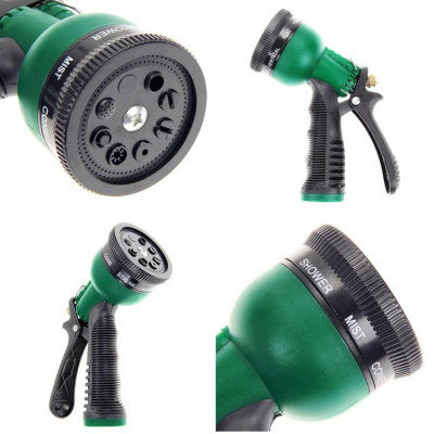 Vòi xịt rửa xe,Vòi phun nước tưới cây tăng áp thông minh 8 chế độ 815621-1 (cút vàng,nối xanh - dây vàng)