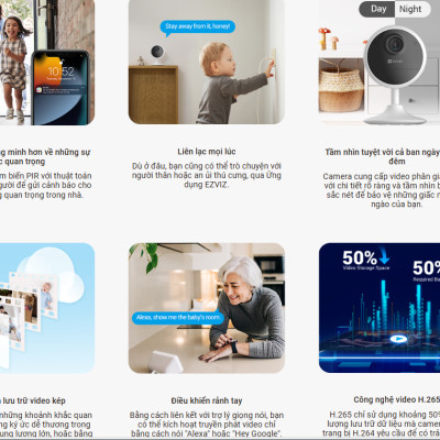Camera Wifi EZVIZ CB1 2MP Dùng Pin Sạc, Cảnh báo chuyển động, còi hú cảnh báo - hàng chính hãng