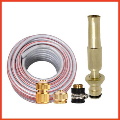 Tưới cây rửa xe Bộ dây và vòi xịt tăng áp lực nước 300% loại 30m cút đồng,nối đồng 206587