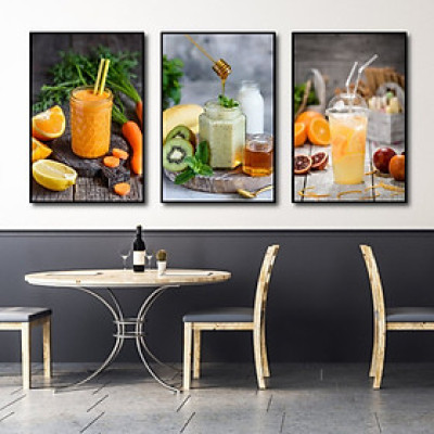 (HCM)Tranh treo tường sinh tố, nước ép trang trí decor quán cà phê kèm đinh treo