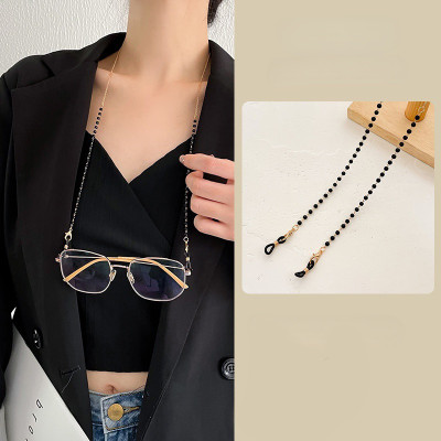 Dây đeo gọng kính hạt tròn đen thời trang