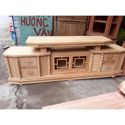Kệ tivi vát gỗ gõ đỏ