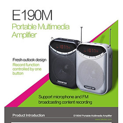 ROGTZ - Máy trợ giảng không dây và có dây E190M Chống ồn chủ động Kết nối micro wireless 5 chức năng tiện ích Pin Lithium dung lượng lớn 18500mAh 8-12h Độ bền cao Hỗ trợ thẻ nhớ gắn ngoài 128Gb Nguồn 5V 750mA Giảng viên MC Diễn giả Hàng Chính Hãng