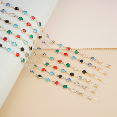 Chuỗi dây đeo gọng kính chuỗi hạt đá cầu vồng màu sắc ấn tượng độc đáo hot fashion trend top