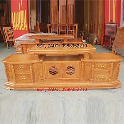 KỆ TIVI GỖ GÕ ĐỎ 2m2 , kệ gỗ để tivi , tủ gỗ trang trí phòng khách,KỆ NHO TRẠM